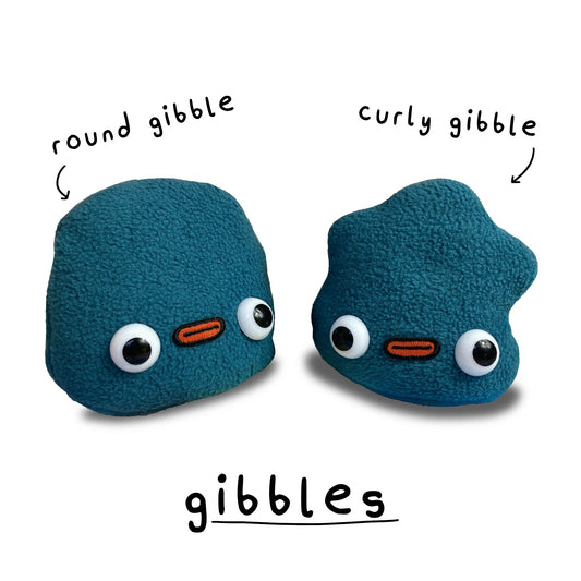 2. gibble bean filled plush (blue)